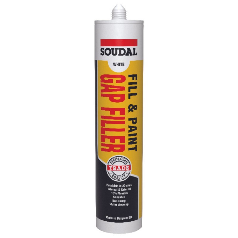 SOUDAL - FILL & PAINT GAP FILLER - WHITE - 300ML